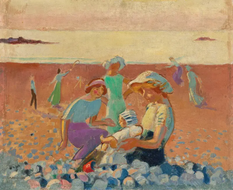 Liten strand med Joujou Bonnier av Maurice Denis