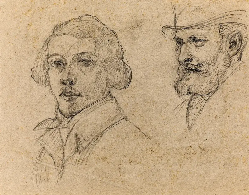 Porträtt av målarna Édouard Manet och Théodore Chassériau av Maurice Denis