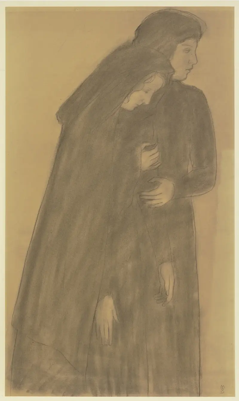 Stående flicka i svart klänning av Maurice Denis