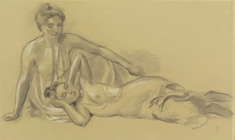 Två kvinnliga nakenstudier av Maurice Denis