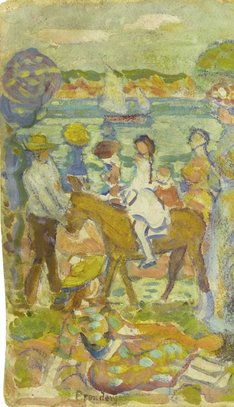 Figurgrupp (med åsna) av Maurice Prendergast