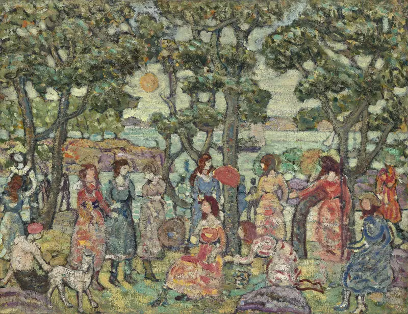 Landschaft mit Figuren von Maurice Prendergast