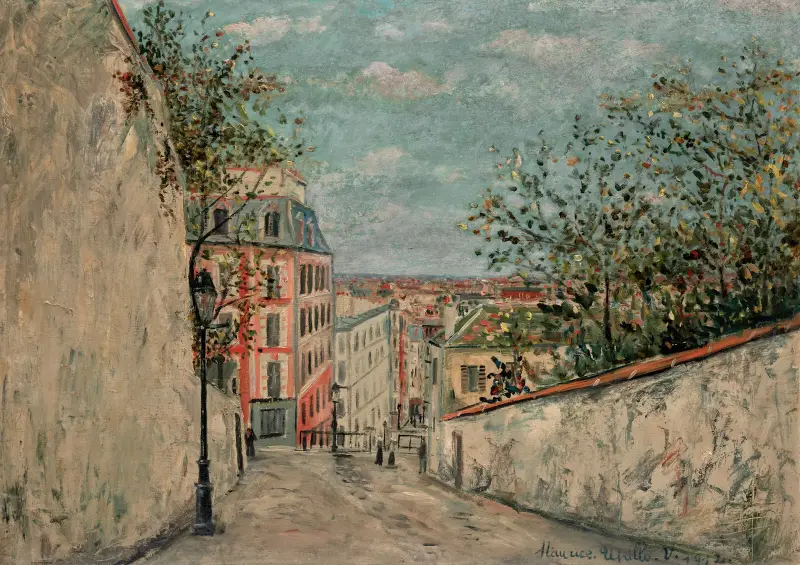 Rue du Mont Cenis à Montmartre av Maurice Utrillo