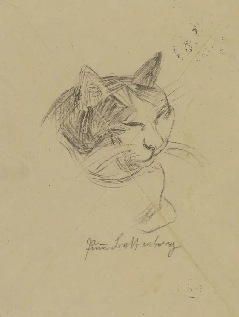 Ein Katzenkopf von Max Beckmann