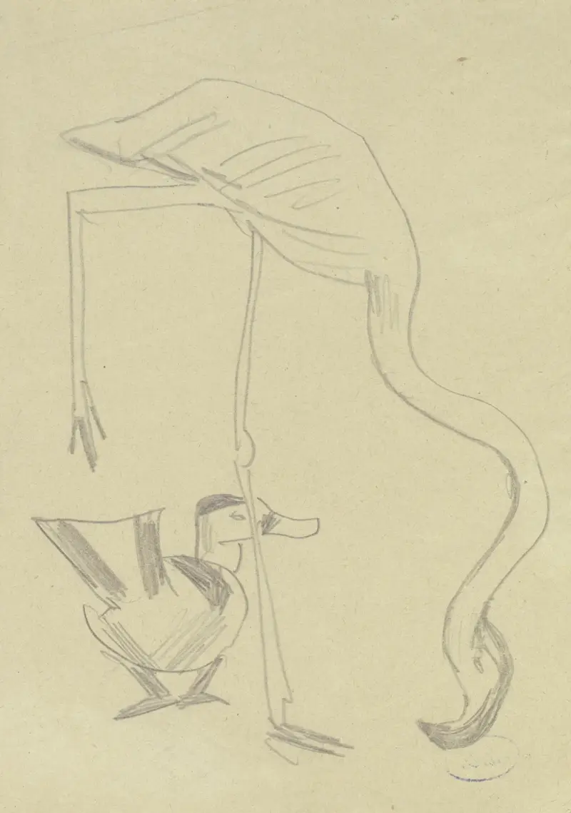 A flamingo and a duck av Max Beckmann