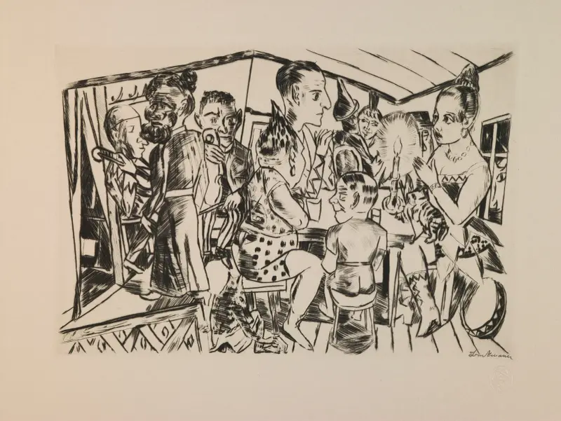Behind the Scenes, plate 3 from the portfolio ‘Annual Fair’ av Max Beckmann