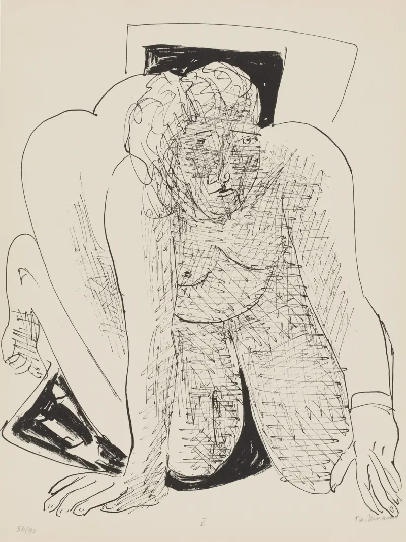 Plazící se žena, 1946 – Nr. 2, Max Beckmann