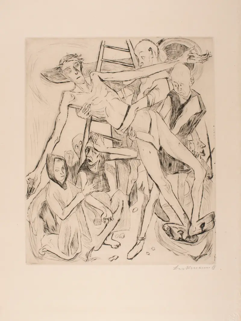 Descent from the Cross, plate 11 from the portfolio ‘Faces’ av Max Beckmann