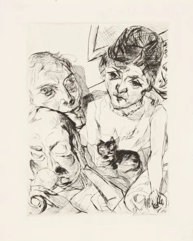 Abend (Selbstporträt mit den Battenbergs) von Max Beckmann