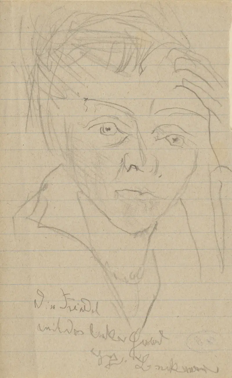 Fridel Battenberg (mit der linken Hand gezeichnet) von Max Beckmann