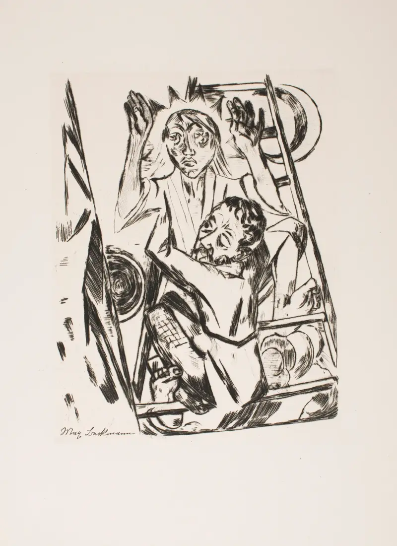 Jacob Wrestling with the Angel av Max Beckmann