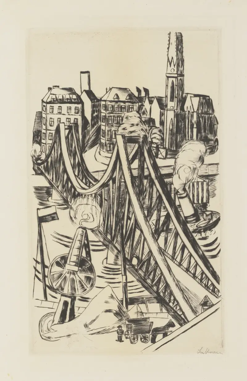 Große Brücke (der ’Eiserne Steg’ in Frankfurt am Main) von Max Beckmann