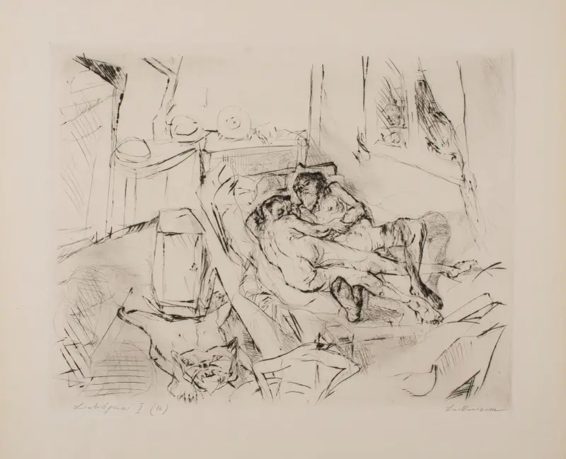 Lovers I, plate 4 from the portfolio ‘Faces’ av Max Beckmann