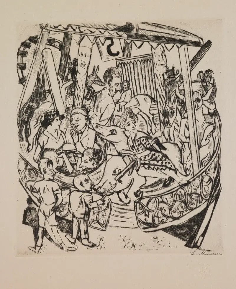 Merry-Go-Round, plate 7 from the portfolio ‘Annual Fair’ av Max Beckmann