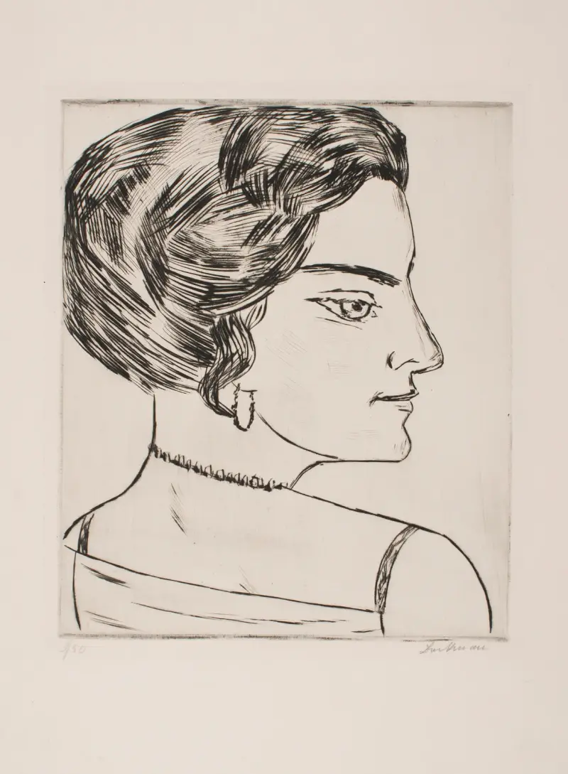 Naila im Profil (Porträt von ‚Frau H. M.‘) von Max Beckmann
