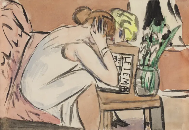 Bez názvu (Dvě čtoucí dívky), Max Beckmann