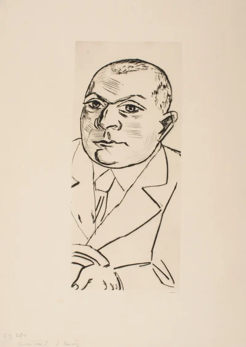 Portrait of Baron Simolin I (Small Version) av Max Beckmann