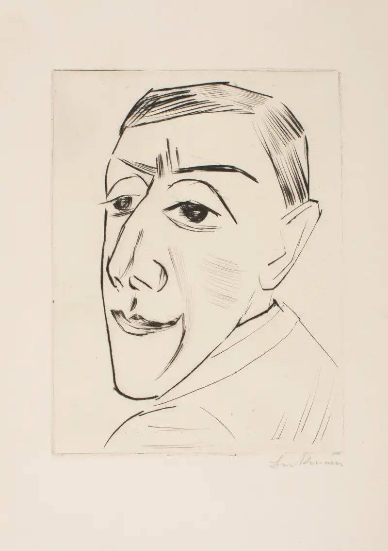 Porträtt av skådespelaren N. M. Zeretelli, 1924 av Max Beckmann
