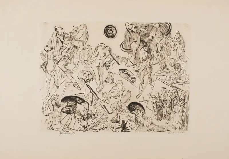 Resurrection, plate 12 from the portfolio ‘Faces’ av Max Beckmann