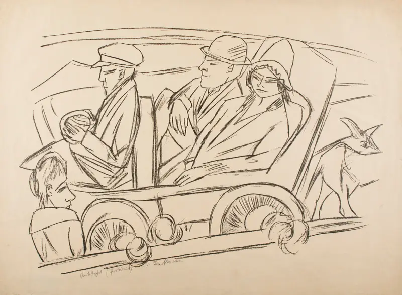 Autoportrét v autě, Max Beckmann