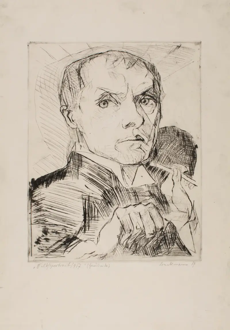 Self-Portrait with Stylus, plate 19 from ‘Faces’ av Max Beckmann
