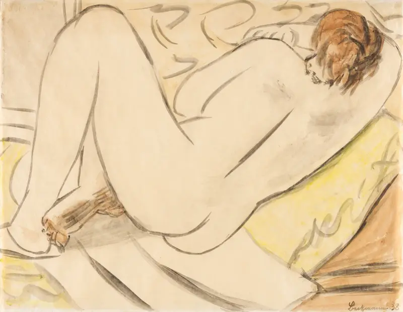 Spící akt, Max Beckmann