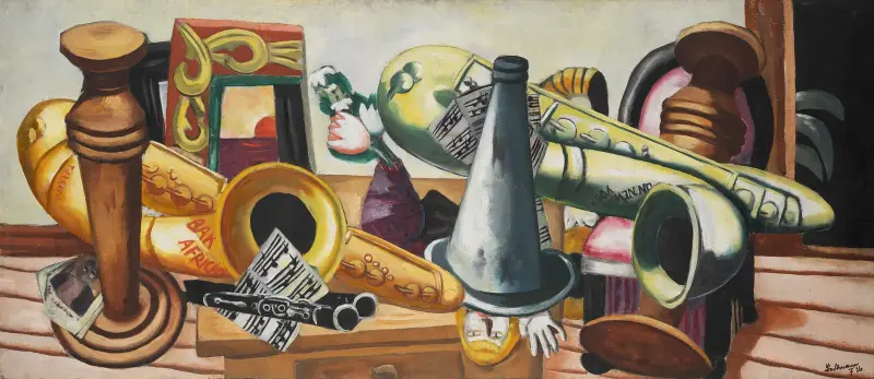 Still Life with Saxophones av Max Beckmann