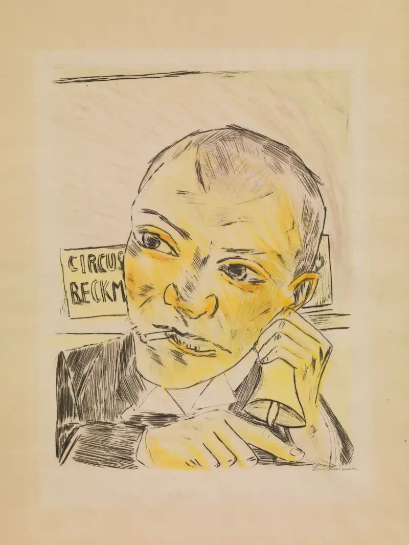 The Barker, from The Annual Fair av Max Beckmann