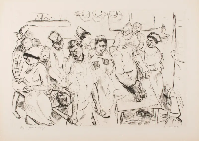 The Large Operation, plate 18 from the portfolio ‘Faces’ av Max Beckmann