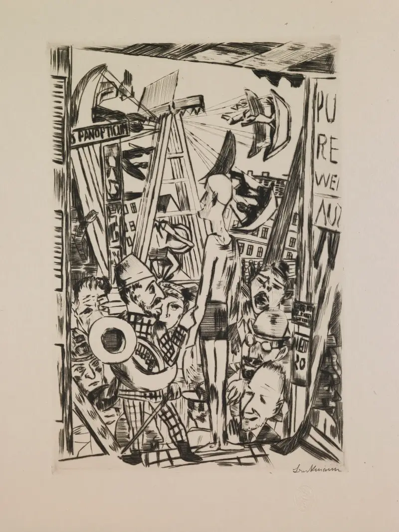 The Tall Man, plate 5 from the portfolio ‘Annual Fair’ av Max Beckmann