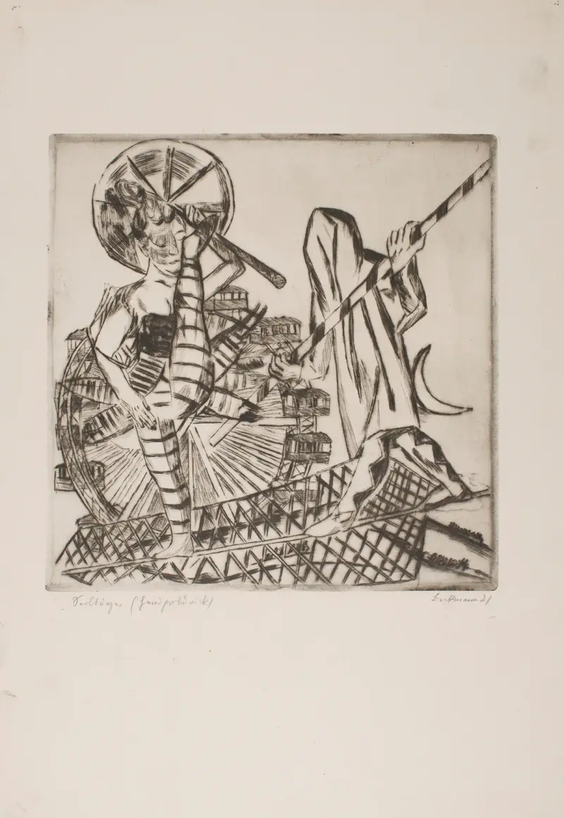 The Tight Rope Walkers, plate 8 from the portfolio ‘The Annual Fair’, 1921 – nr 2 av Max Beckmann