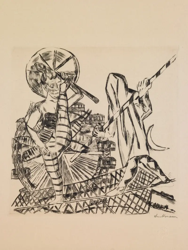 The Tight Rope Walkers, plate 8 from the portfolio ‘The Annual Fair’, 1921 – nr 1 av Max Beckmann
