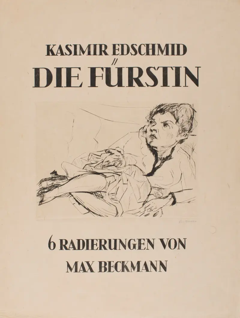 Woman on a Sofa (Friedel Battenberg), title sheet from the suite ‘The Duchess’ av Max Beckmann