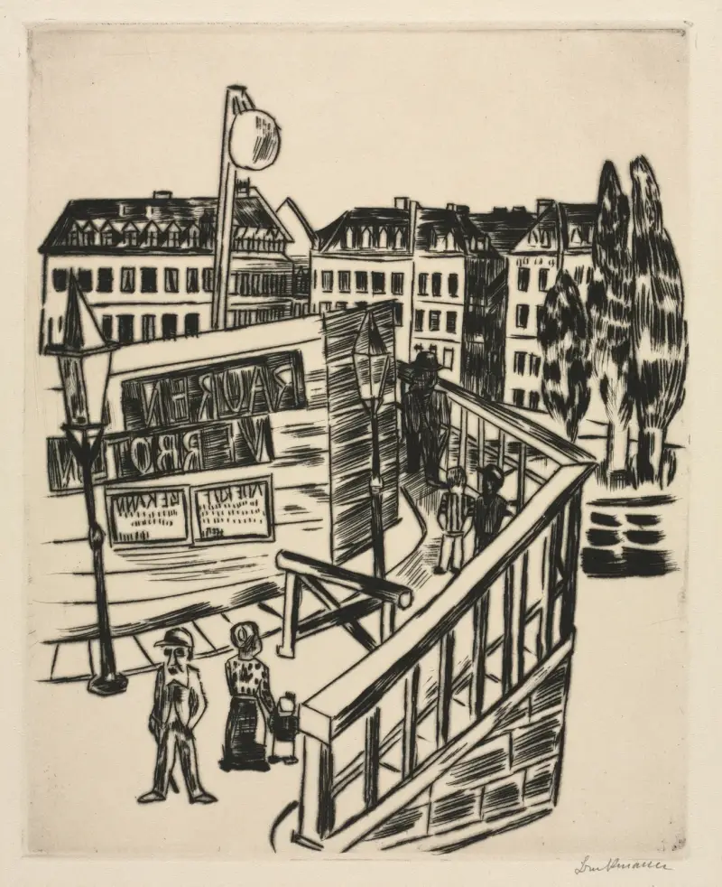 Dřevěný most, 1922 – Nr. 1, Max Beckmann