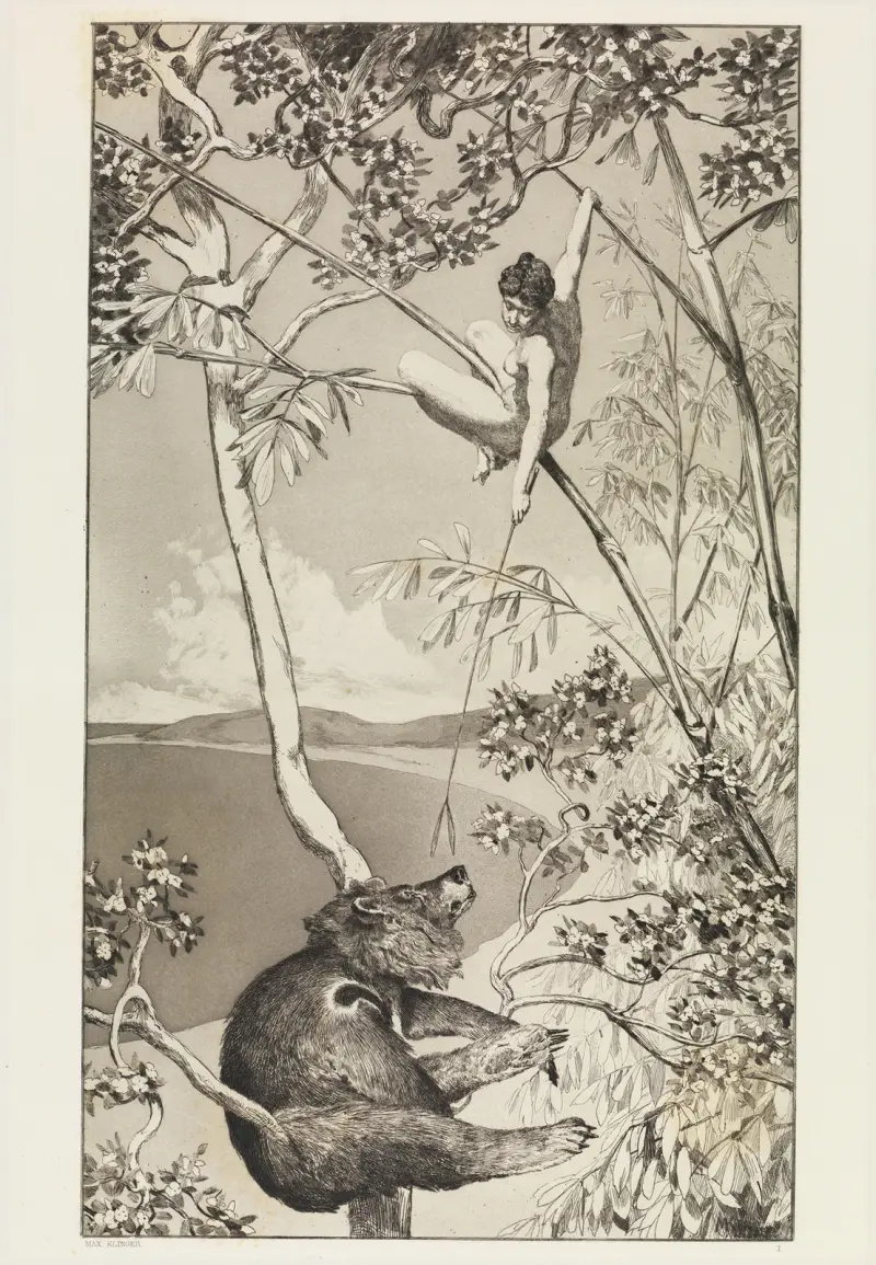 Bär und Elfe (Intermezzi, Opus IV, Blatt 1) von Max Klinger