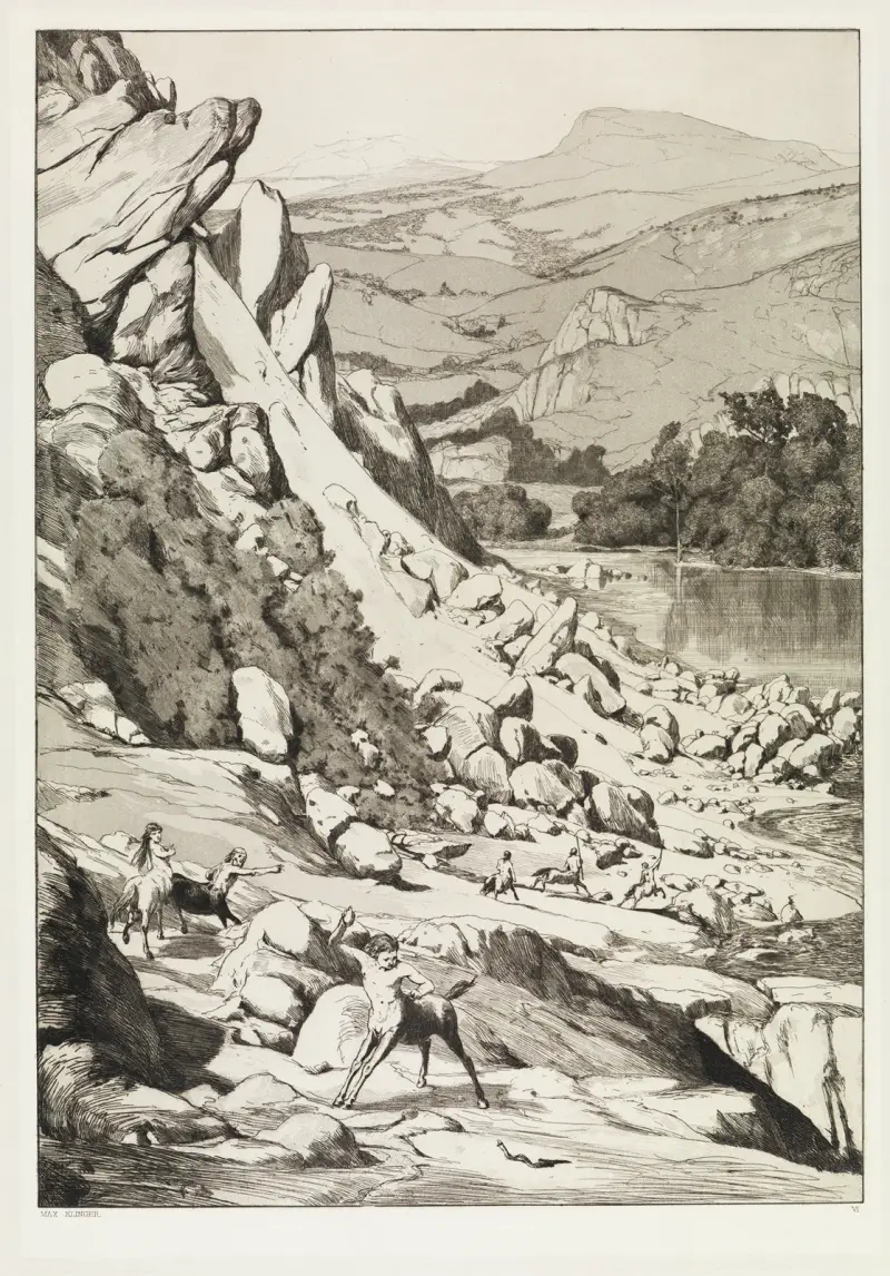Bergsturz (Intermezzi, Opus IV, Blatt 6) von Max Klinger