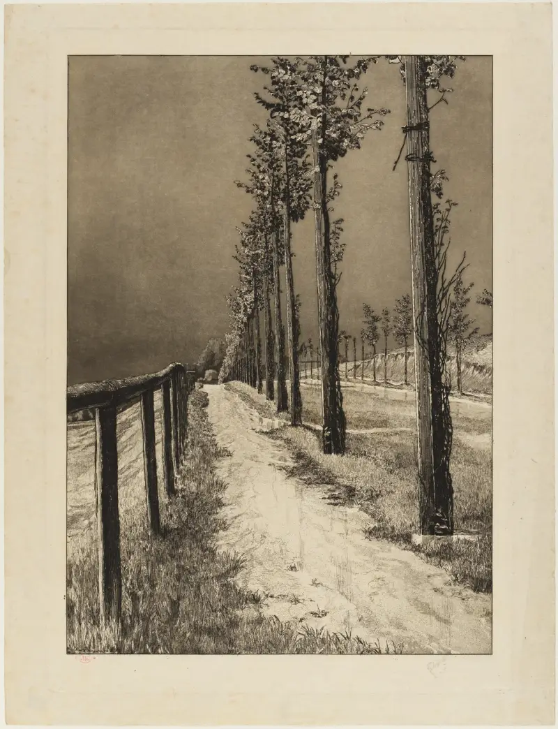 Landsvägen (Fyra landskap, Opus VII, blad 2) av Max Klinger