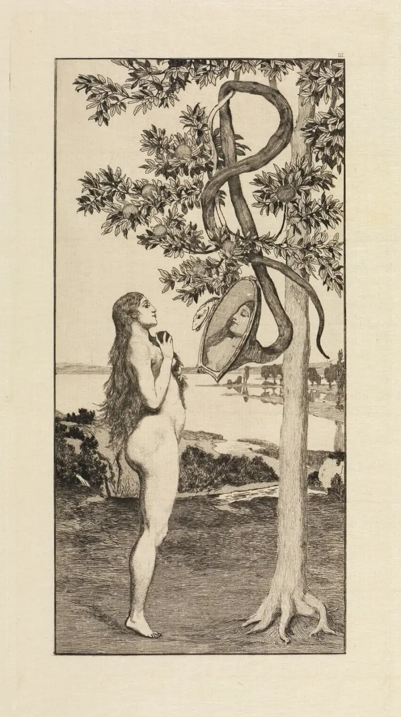Ormen (Eva och framtiden, Opus III, blad 3) av Max Klinger