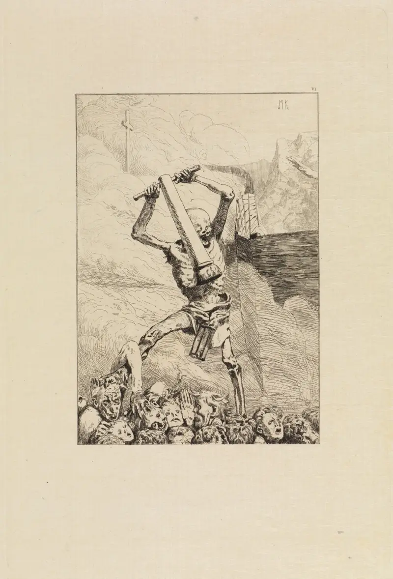 Tredje framtiden (Eva och framtiden, Opus III, blad 6) av Max Klinger