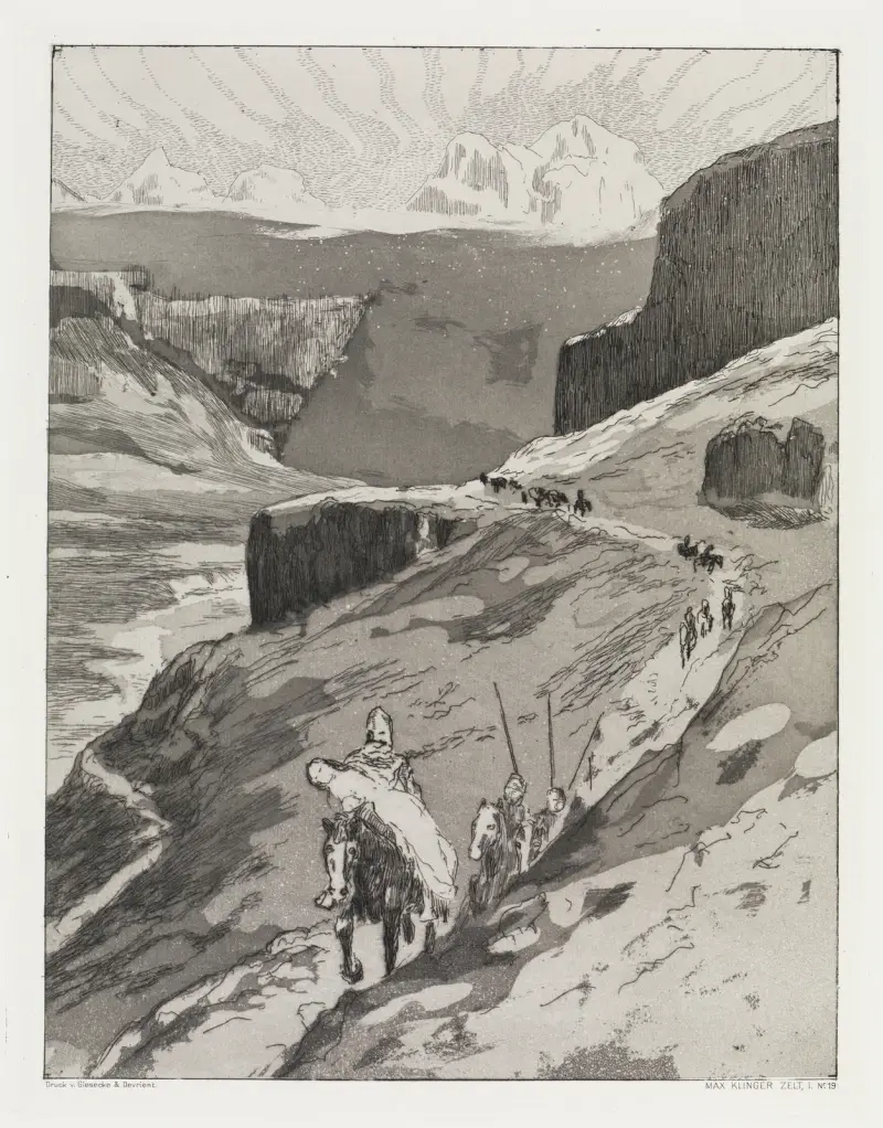 Durch Gebirge (Zelt, Opus XIV, 1. Teil, Nr. 19) von Max Klinger