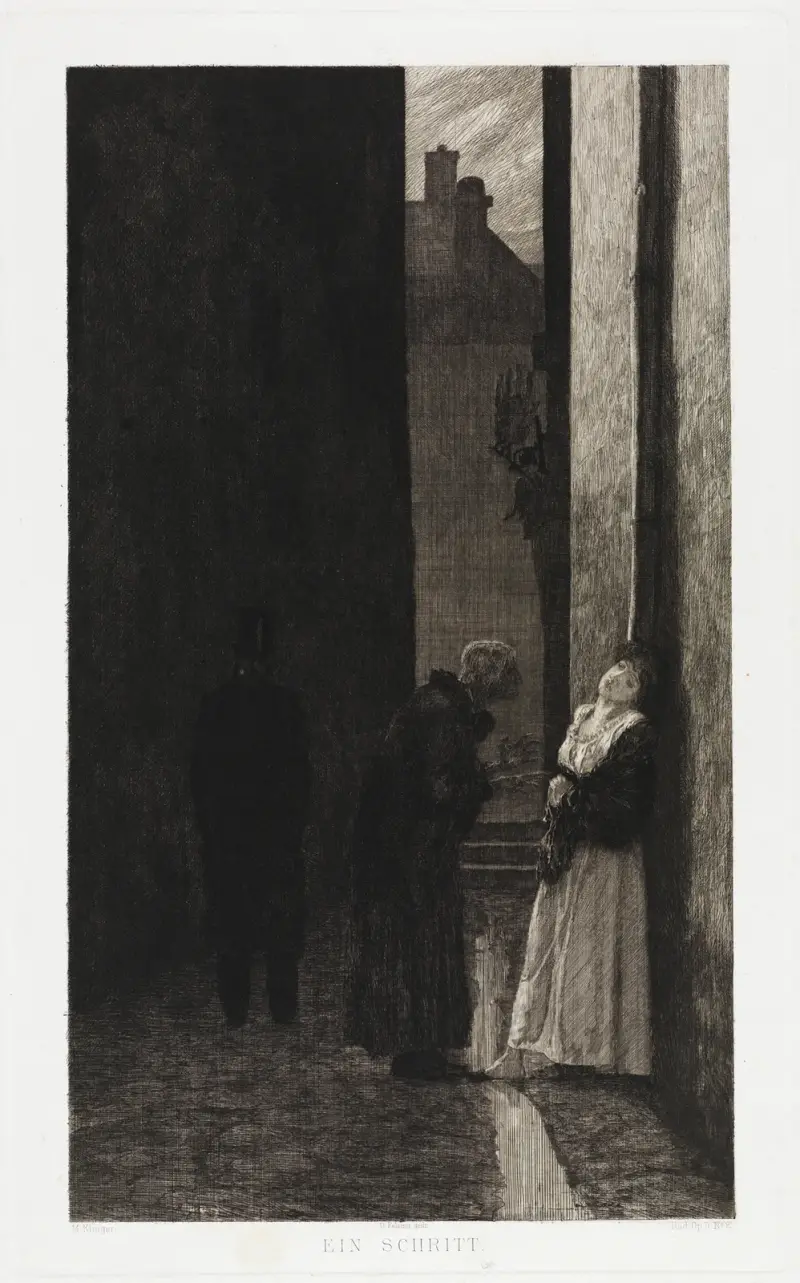 Ein Schritt (Dramen, Opus IX, Blatt 2) von Max Klinger