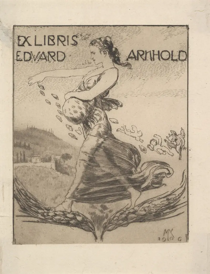 Ex libris för Eduard Arnhold av Max Klinger