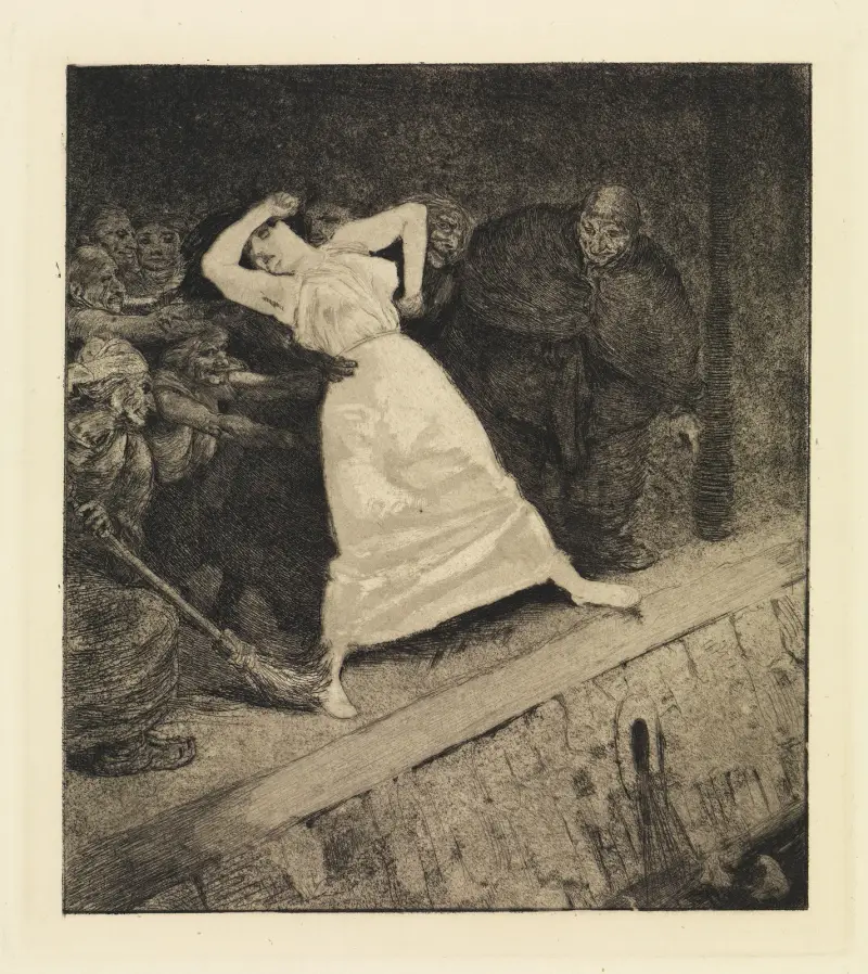In die Gosse! (Ein Leben, Opus VIII, Blatt 10) av Max Klinger