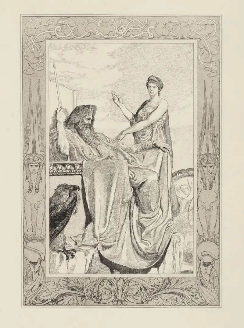 Jupiter a Venuše (Amor a Psyché, Opus V, list 33), Max Klinger