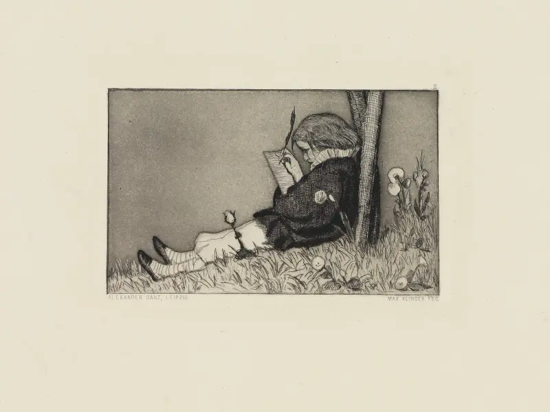 Malerische Zueignung (Radierte Skizzen, Opus I, Blatt 2) av Max Klinger