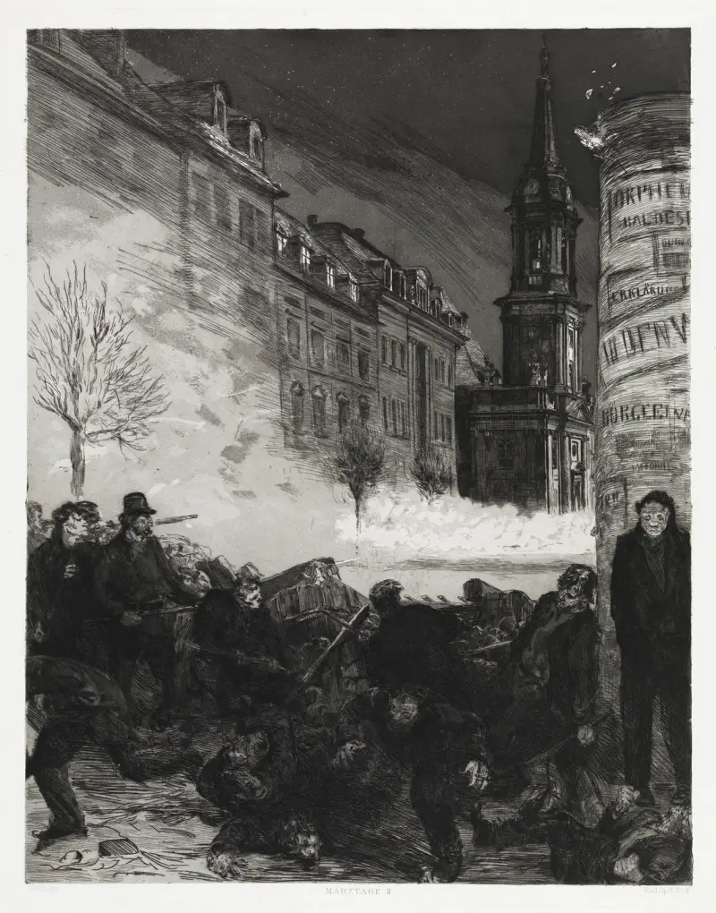Märztage II (Dramen, Opus IX, blad 9) av Max Klinger