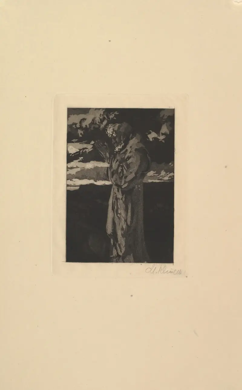 Alter Mann im Gebet (Hl. Antonius) von Max Klinger