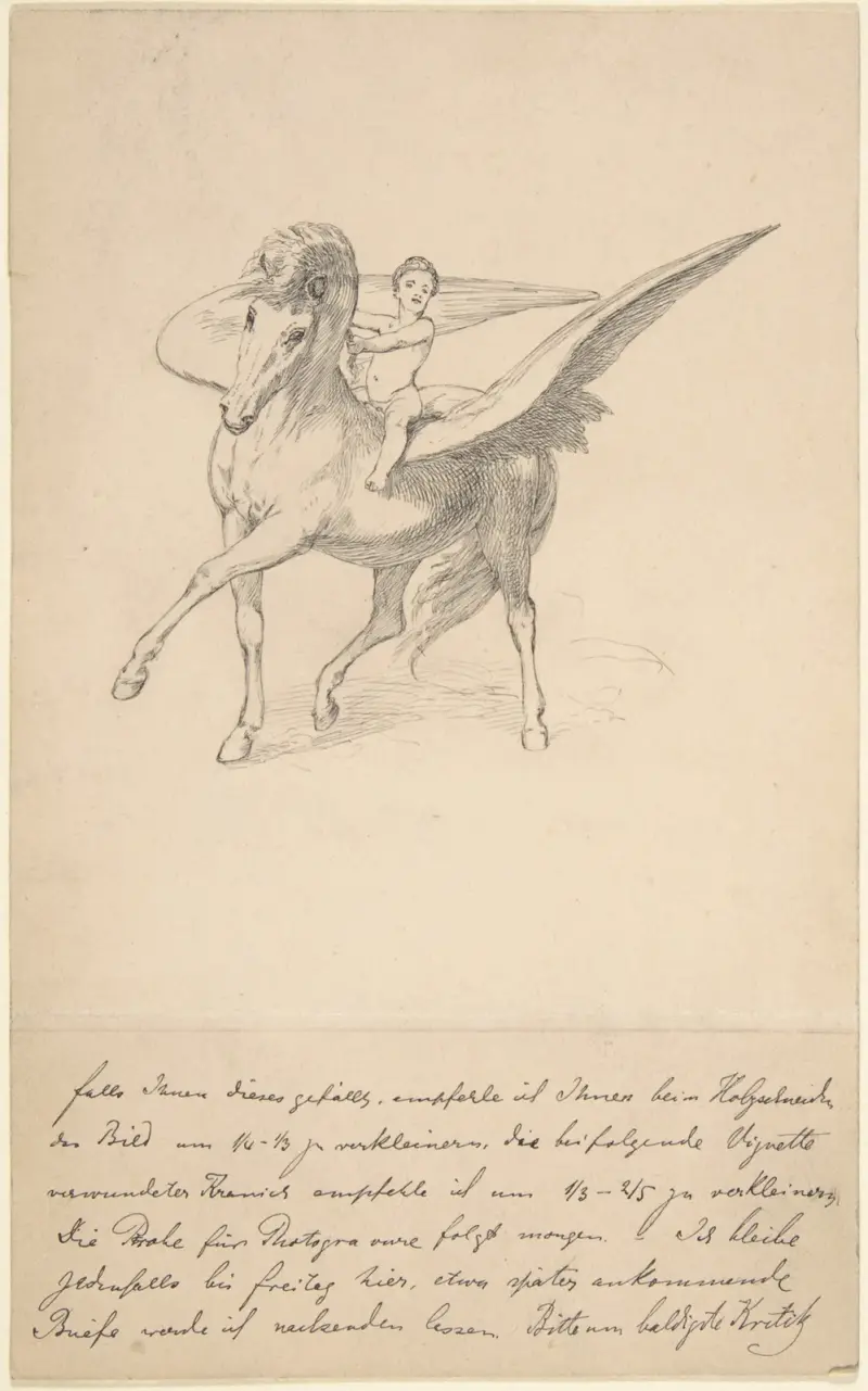 Pegasus och den unge Bellerofon av Max Klinger