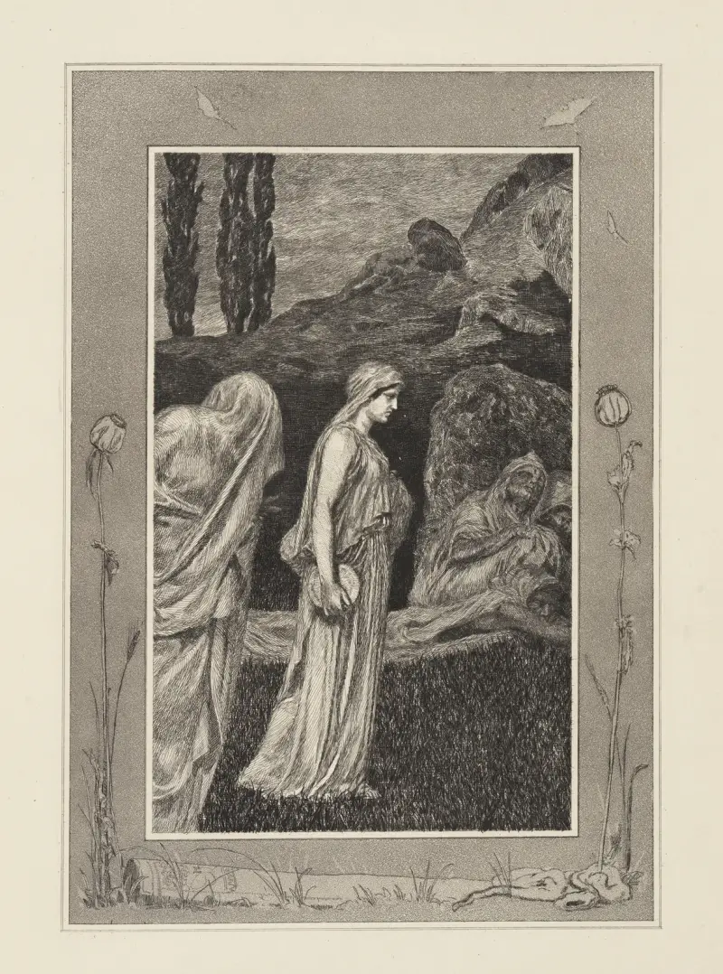 Psyche im Tartarus (Amor und Psyche, Opus V, Blatt 39) von Max Klinger