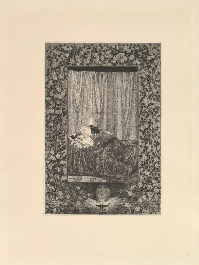 Psyche med lampan av Max Klinger